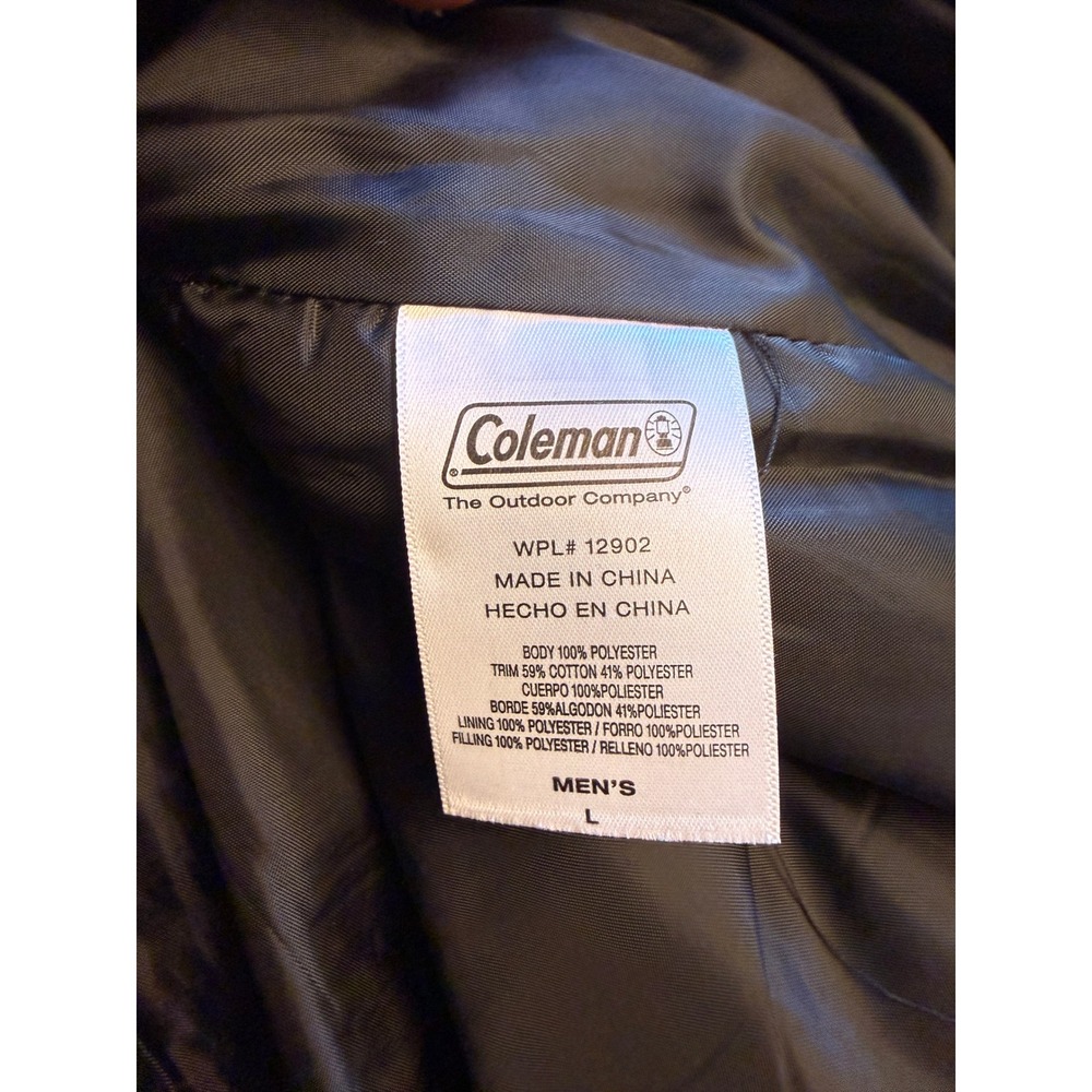 Coleman Puffer Vest Mens Large Navy Blue Good Mixed Media Quilted Full Zip - Picture 4 of 10